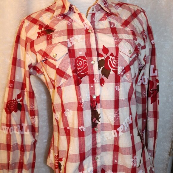 Roper cowgirl western shirt with pearl snaps size medium - Picture 2 of 9